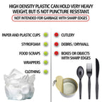 Aluf Plastics SCR-243308C 12-16 Gallon Trash Bags - (Commercial 1000 Pack) - Source Reduction Series Value High Density 8 Micron (equiv) Gauge - Intended for Home, Office, Bathroom, Paper, Styrofoam