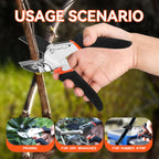 LeafLux 8" Professional Heavy Duty Anvil Pruning Shears with Anti-Rust SK-5 Blades, Garden Shears for Dry Stems and Small Branches, Gardening Scissors, Clippers for Wood, Non-Slip Handle. | LFXP1108S