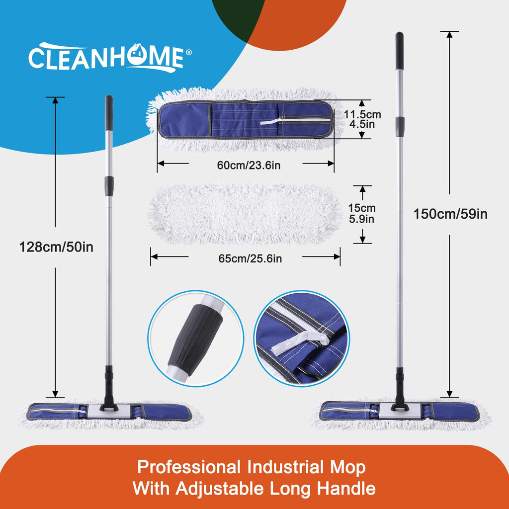 CLEANHOME 24" Commercial Dust Mop for Floor Cleaning Heavy Duty