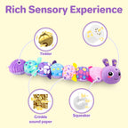 KMUYSL Baby Toys 0-6 6-12 Months, Sensory Music Animal Stuffed Toy for 0 1 2 3 4 5 6+ Months, Plush Toy with Crinkle and Rattles for Infant Newborn, Tummy Time Toys Gifts for 0-3-6-12 Month