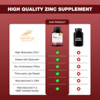 Sandhu's Zinc Quercetin 120 Vegetarian Capsules (Pack of 3) | High Absorption Zink Supplements for Immunity and Seasonal Allergy | Antioxidant Immune Support for Men and Women | Easy to Swallow