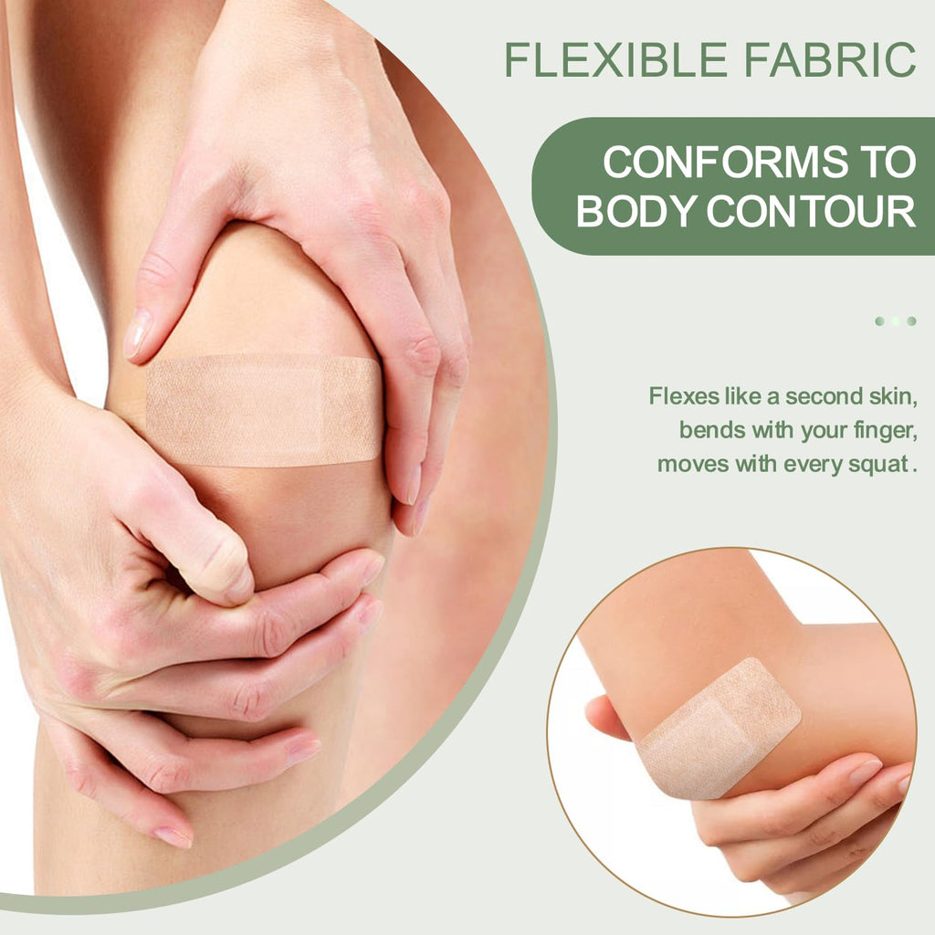 Hysimedy Silicone Bandages for Sensitive Fragile Skin 2"x4" 20 Count Flexible Fabric Latex Free Hypoallergenic Breathable Large Bandages for Wounds Easy Painless Removal for Geriatric and Children