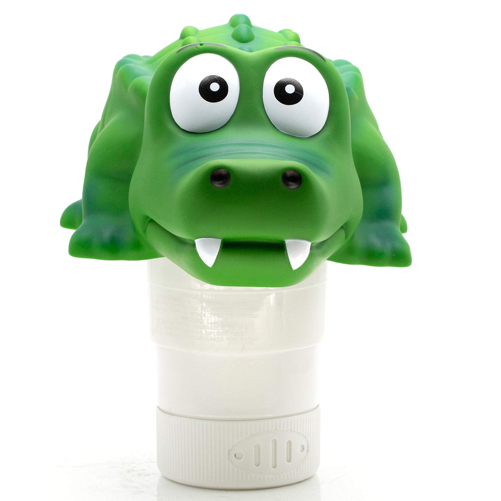 WWD POOL Pool Chlorine Floater, Floating Pool Chlorine Dispenser (Alligator), Fits 1 and 3 Inch Tablets for Large and Small Pools, Spa, Hot Tub