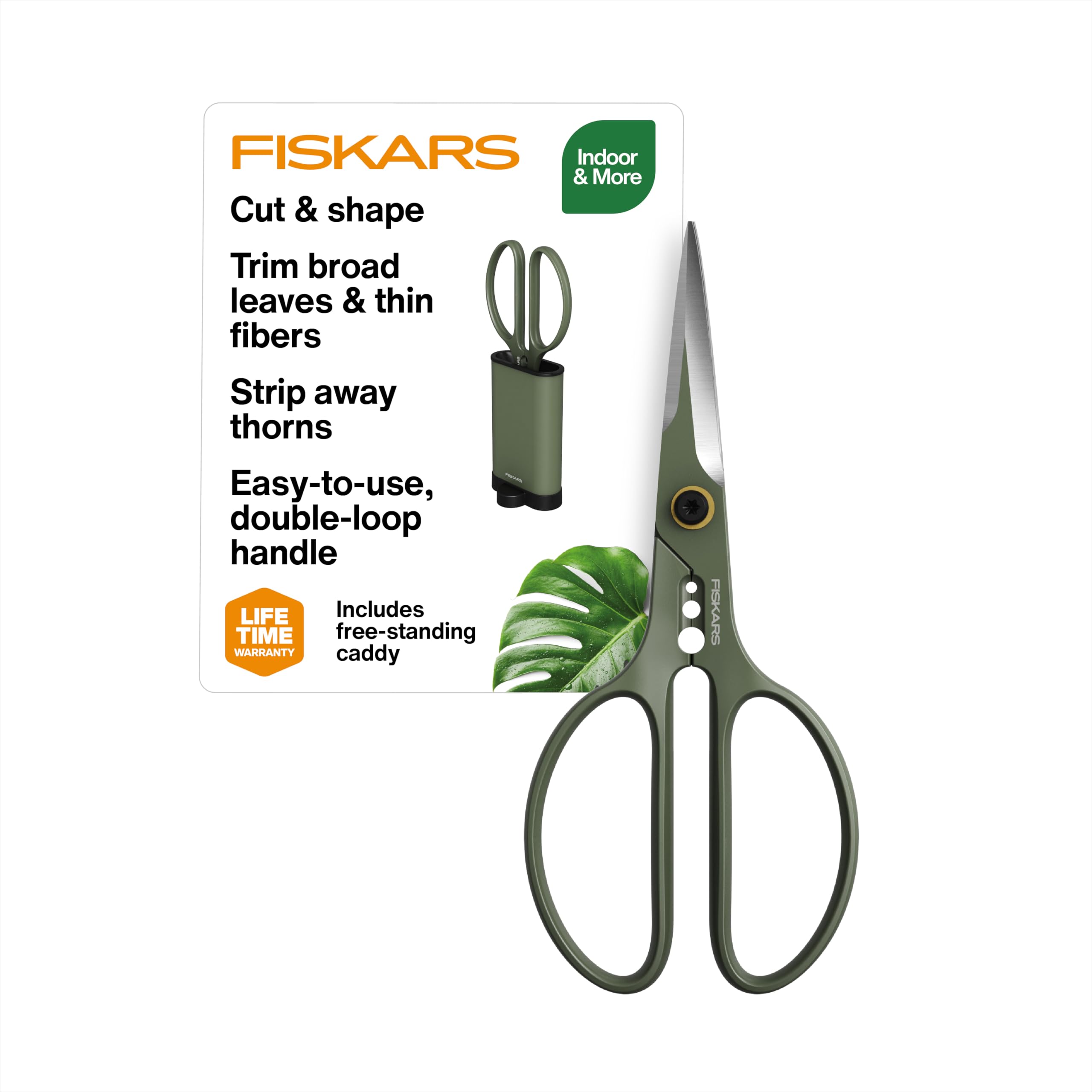 Fiskars 6" Plant Shaping Shears & Holder, Precision Indoor Gardening Snips