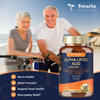 Totaria Alpha Lipoic Acid 1000mg - ALA Supplement Antioxidant for Neuropathy Support Nerve Health, Liver Detox, Antioxidant, Metabolism and Cell Energy, Anti-Aging - Non-GMO, Gluten Free, Vegan Safe