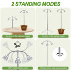 Avolend Grow Lights with 3 Heads for Indoor Plants, 10-55 Inches Height Adjustable Aluminum Alloy, Full Spectrum Plant Growing Lamps with Detachable Tripod Stand, Auto On/Off Timer