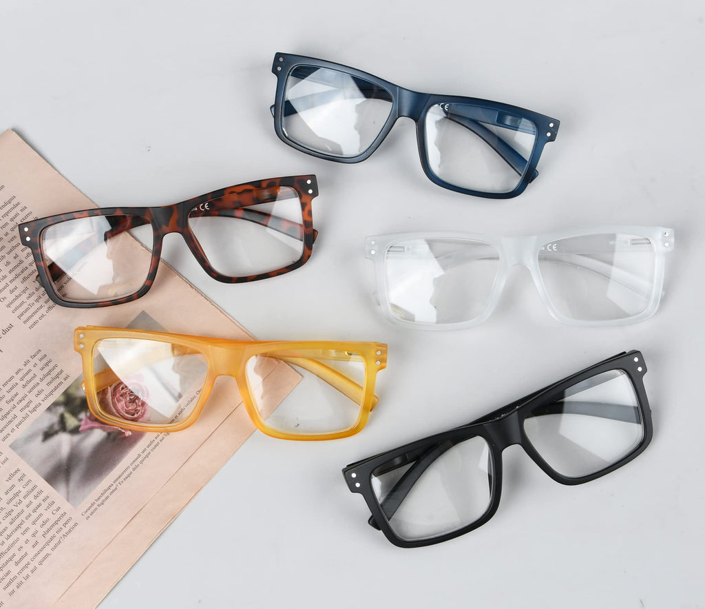 Eyekepper 5-pack Oversized Reading Glasses Square Large Frame Readers for Men and Women +2.50