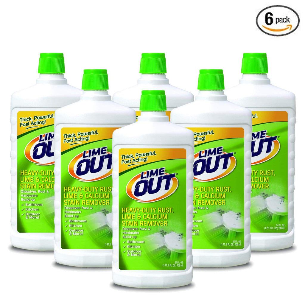 Lime Out Heavy-Duty Rust, Lime, Calcium, Rust Stain Remover, 24 Ounce, Pack of 6