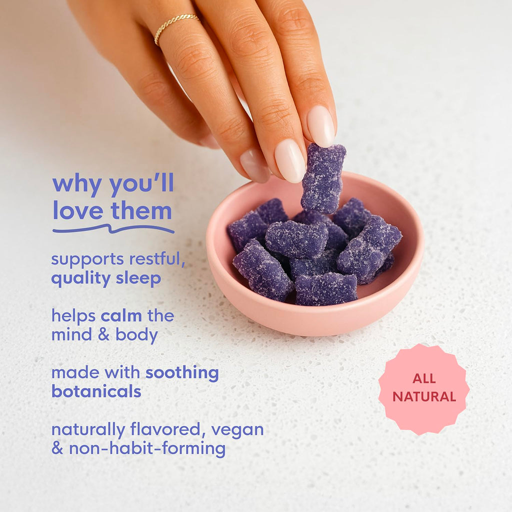 Thanks! Naturals, Lavender Dream Night Gummies, Botanical Blend with Melatonin, L-Theanine & Magnesium, Relaxing Bedtime Routine, Soft Fruity Chews for Evening Unwind, Plant-Based, 20 Count, 1.47 OZ