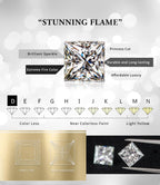 ”STUNNING FLAME“ 18K Gold Plated Sterling Silver Princess Cut Cubic Zirconia Stud Earrings for men women(w-7)