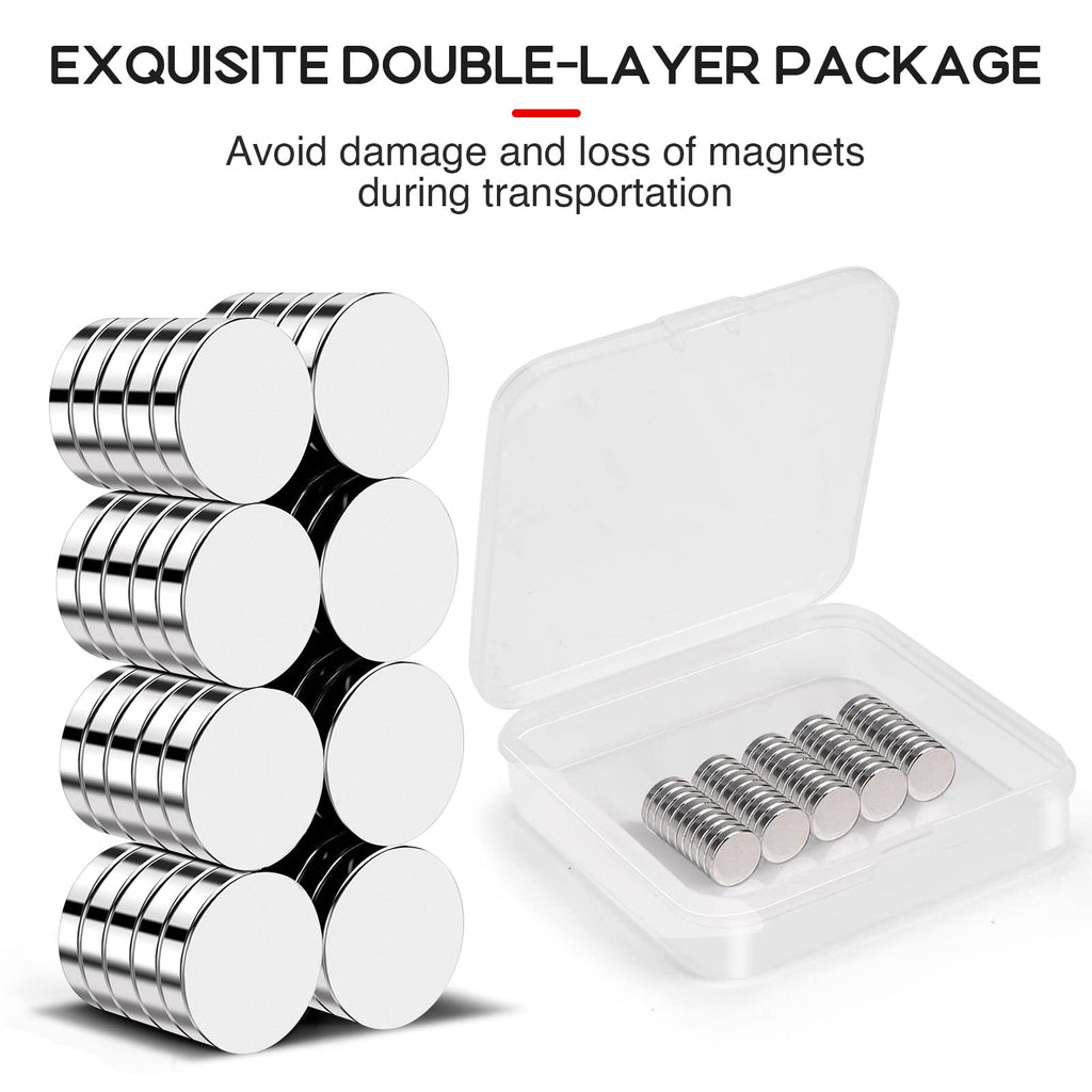VSKIZ 50 Pcs Neodymium Magnets, 10x3mm Tiny Round Disc Refrigerator Magnets