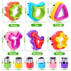 12 Pack Sandwich Cutter and Sealer Set Crustable Bread Decruster DIY Cookie Stamps Mold Vegetable Fruit Cutters Shapes for Kids Back to School Bento Box Accessories