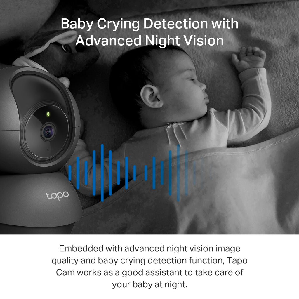 Tapo 2K Pan Tilt Security Camera for Baby Monitor, Dog Camera,C211(2-Pack)
