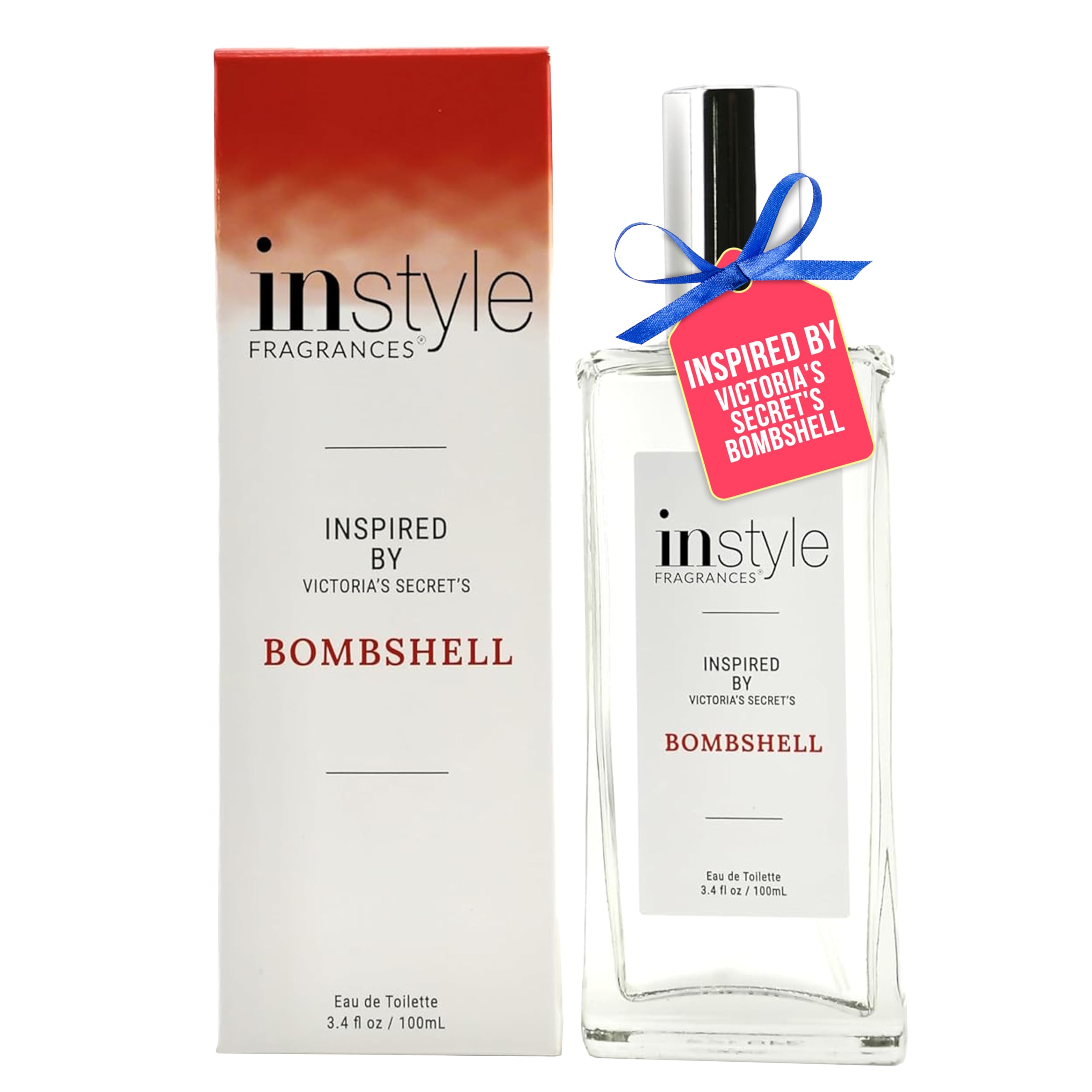 Instyle Fragrances, Inspired by Victoria's Secret's Bombshell, Women���s Eau de Toilette, CLEAN, Vegan, Paraben-Free, Never Tested on Animals, 3.4 Fluid Ounces