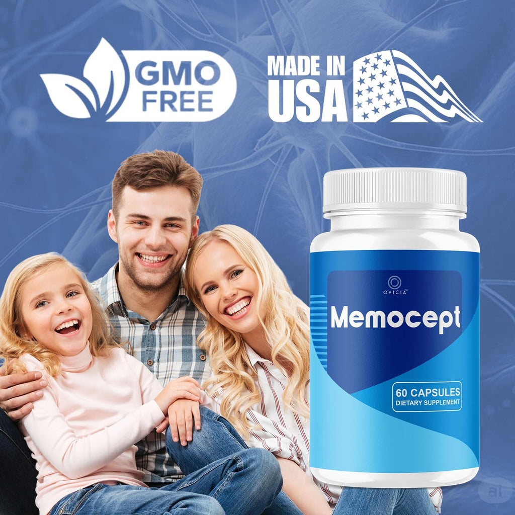 Memocept - Official Memocept Pills Advanced Formula with All Natural Ingredients, Daily Premium Capsules Brain Memory for Wellness & Overall Health Support, 60 Capsules for 1 Month