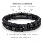 Quijuzo To My Dad Braided Leather Bracelet, Meaningful Gift for Dad from Daughter Son, Mens Double Layer Genuine Leather Wristband Fathers Day, Unique Gifts for Men with Luxury Gift Box & Sentimental Message Card, Ready to Gift