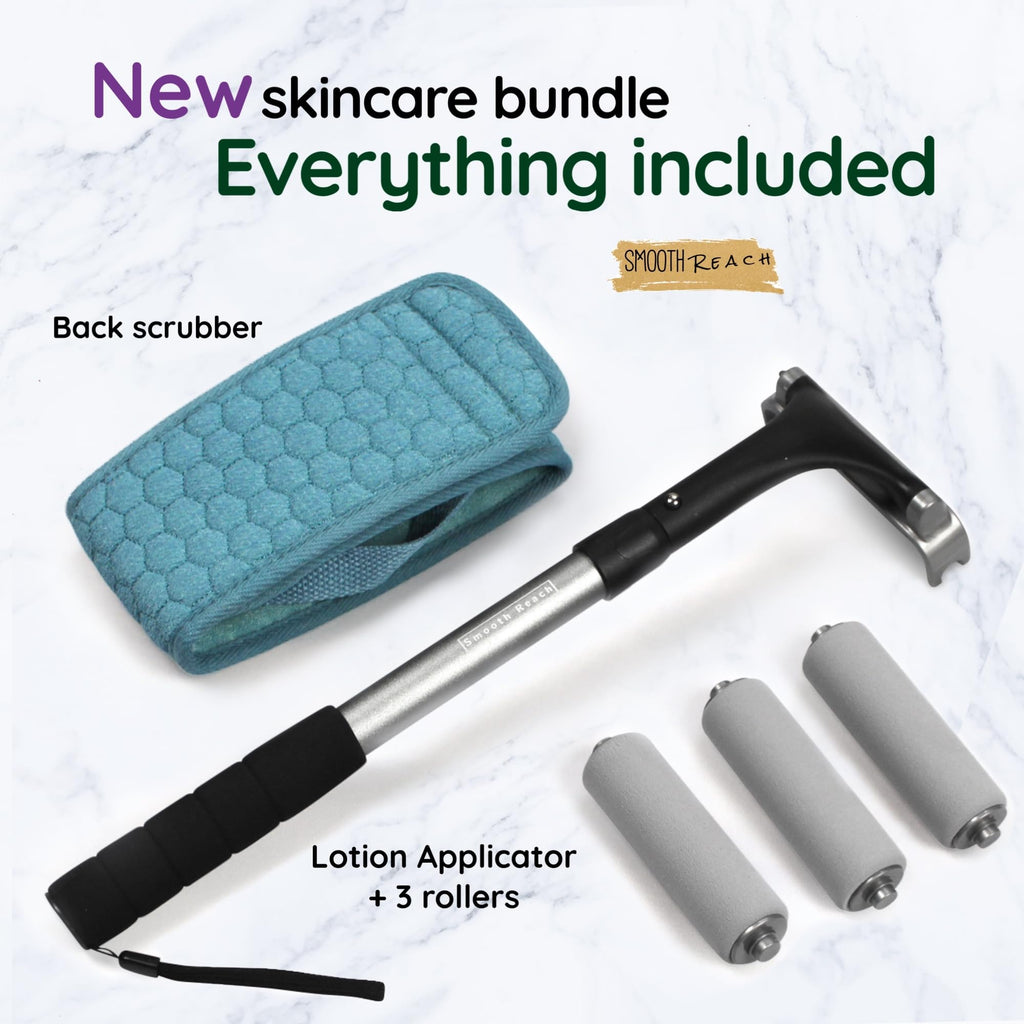SMOOTH REACH Lotion Applicator For Back and Body - Self Tanner and Sunscreen Applicator for Lotion and Tanning Oils (Bundle)