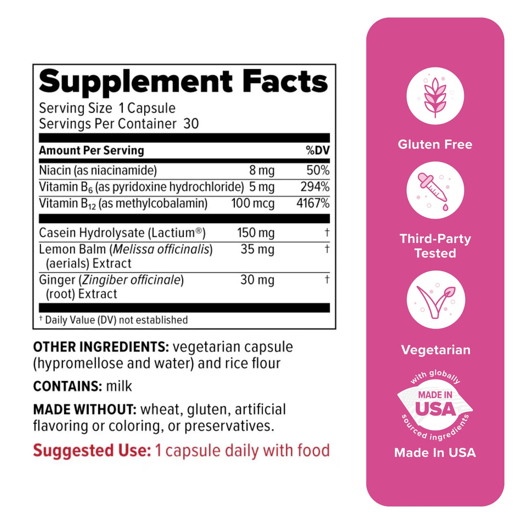 Redd Remedies Peaceful Mama | Designed for Women in All Stages of Life | with Lactium, Lemon Balm, and Ginger Root | 30 Servings
