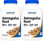 Nutricost Astragalus Capsules 550mg, 240 Vegetarian Capsules - Non-GMO and Gluten Free (Pack of 2)