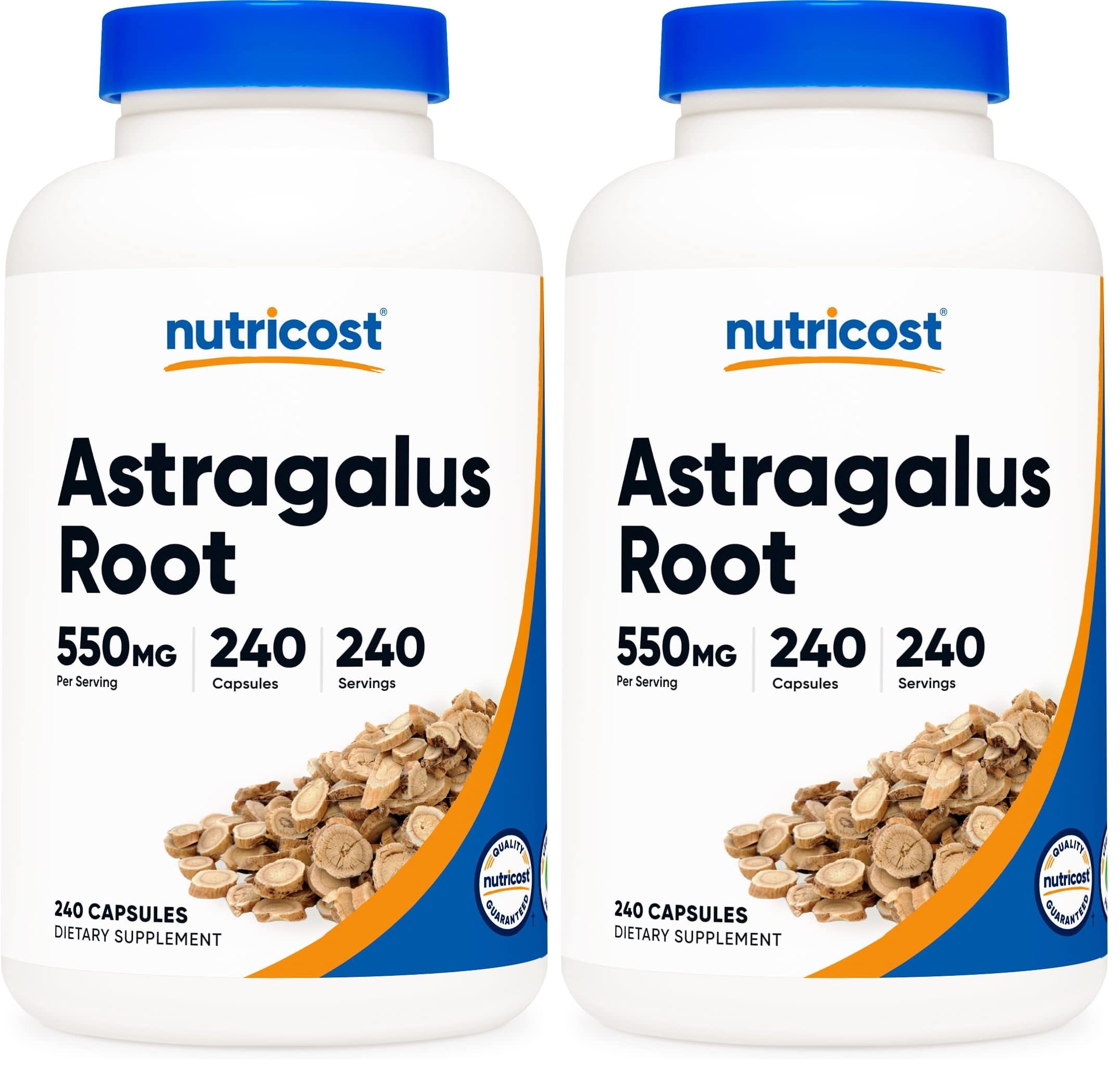Nutricost Astragalus Capsules 550mg, 240 Vegetarian Capsules - Non-GMO and Gluten Free (Pack of 2)