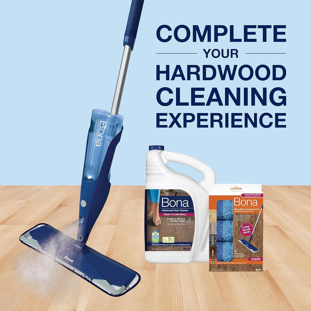 Bona Hardwood Floor Cleaner Refill, 128 fl oz, Unscented, Refill for Spray Mops and Bottles, Residue-Free Floor Cleaning Solution for Wood Floors