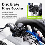 BlessReach All Terrain Steerable Knee Scooter Crutch Alternative，Deluxe Medical Scooter Double Handbrake,for Adults Injured Ankle & Foot Recovery Scooter in Blue