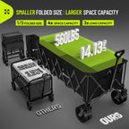 Hikemoon 400L Ultra Large Collapsible Wagon with Big Wheels - Black