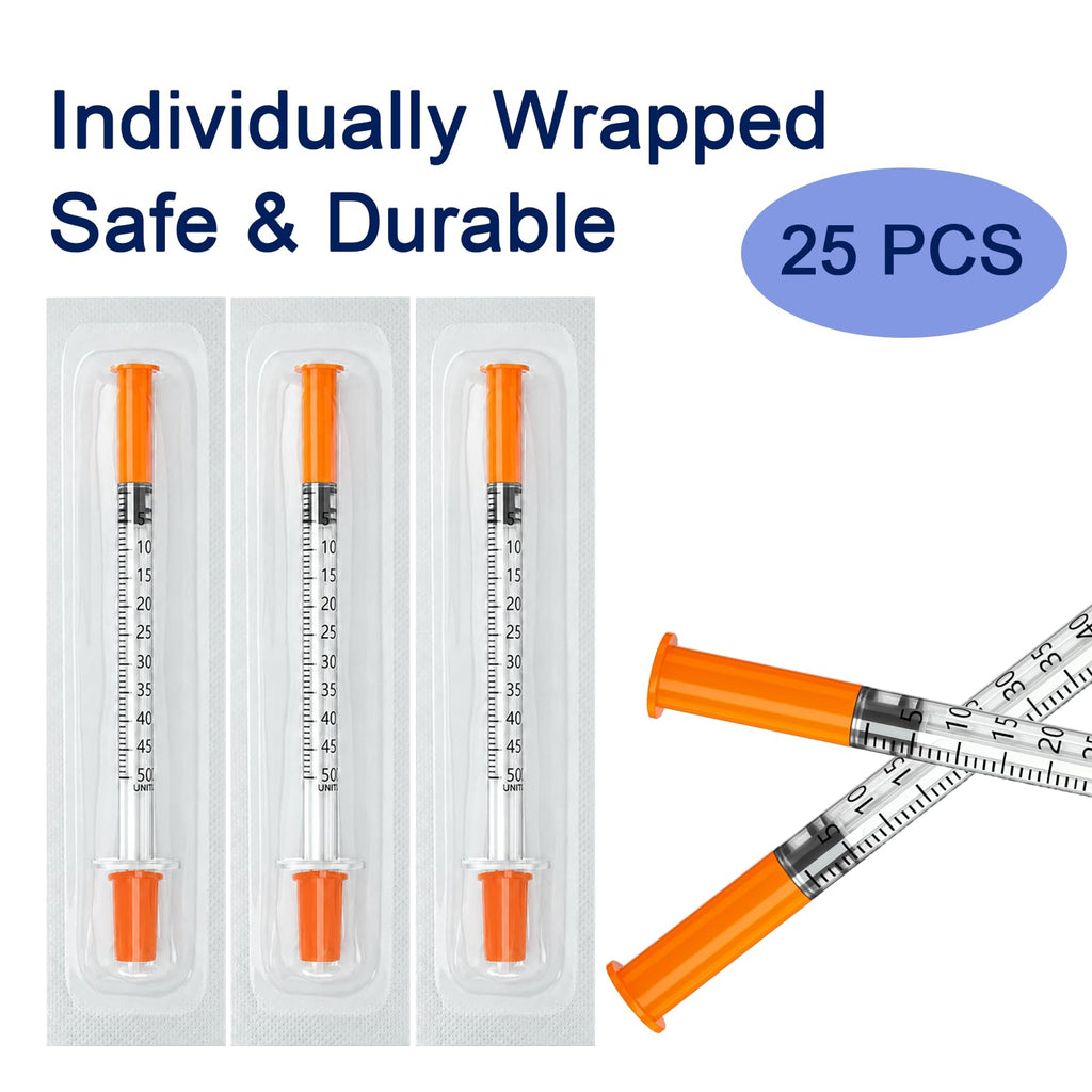 30G 0.5cc 5/16"(8mm) , Individually Wrapped jeringas, Pack of 25