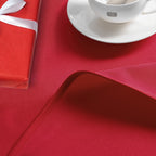 Hiasan Christmas Round Tablecloth 80 Inch - Waterproof Stain Resistant Spillproof Polyester Fabric Table Cloth for Dining Room Kitchen Party, Red