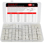 BAALA 520 PCS Non Insulated Butt Connectors Kit,26-8 Gauge Butt Splice Connector Uninsulated Wire Splice Connectors, Tinned Copper Marine Grade Seamless Barrel Crimping Butt Terminals