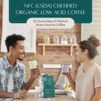 Lifeboost Medium Roast Low Acid Ground Coffee, Certified Organic, 12oz