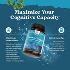 Nootropic Brain Supplement for Memory and Focus Support - Vitamins for Mental Support & Clarity with Bacopa Monnieri, VIT A, B6, Riboflavin, Niacin, Thiamin & Folate - Cognitive Complex - 120 Ct