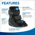 United Ortho Short Air Cam Walker Fracture Boot, Extra Large, Black