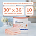 McKesson Underpads Disposable Bed Pads 30" x 36" [10 Count], Heavy Absorbency, Ultra Incontinence Chux Pads for Adults, Elderly, and Baby, Pee Pads