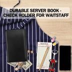 LINTRU Server Books for Waitress, Premium Pu Leather 5 x 8 Inch Servers Book with Zipper Pocket, Waitress Book Fit for Aprons, Check Presenters for Restaurants (Green)