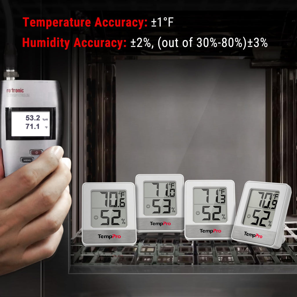 TempPro TP49 3 Pack Digital Hygrometer Indoor Thermometer