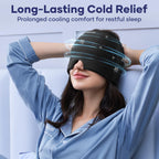 Qnoon Migraine Relief Cap, Headache Relief Cap Mask Products, Cooling Odorless Gel Ice Head Wrap for Tension, Stress,Hangover & Puffy Eyes