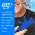 Bas Rutten O2Trainer: Breathing Muscle Training Device | Lung Power & Endurance Tool for Athletes, Singers & High-Altitude Performance | Diaphragmatic Respiratory Trainer | 16 Resistance Caps | Blue
