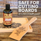 SCORCH MARKER Cutting Board Oil - Food Safe Butcher Block & Wood Finishing Oil Conditioner, Made with Food Grade MCT Oil, for Kitchen Utensils & Wood Crafts, Mineral Oil-Free (8OZ)