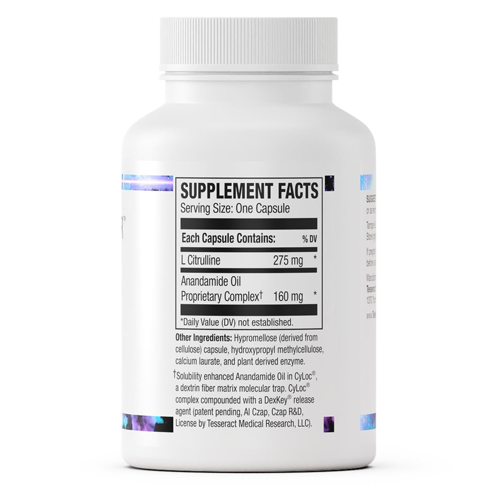 Tesseract Medical Research AnaQuell QR, Stress Relief & Mood Support Supplement, Quick Release L Citrulline & Anandamide, Helps Manage Anxiousness, 90 V-Caps