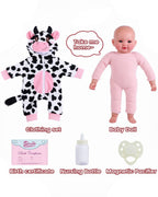 BABESIDE Baby Dolls, 17inch Large Realistic Soft Baby Doll with Cow Outfit