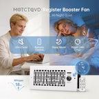 MOTCTQVD Smart Register Booster Fan Fits 4" x 10" Register Holes, 10-Speed Quiet Vent Fan Booster, Smart Thermostat Control for Improves Heating and Cooling with Remote for Floor or Wall Vents