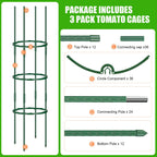 POILKMNI 3 Pack Tomato Cage for Garden - 59'' Tall Plant Support Heavy-Duty Tomato Trellis, Adjustable Garden Trellis for Climbing Plants Vines Vegetables Flowers Cucumber Peony Plant Cage