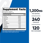 Nutricost EAA Capsules 1200mg, 240 Capsules - Essential Amino Acids, 120 Servings - Non-GMO, Gluten Free & Vegan