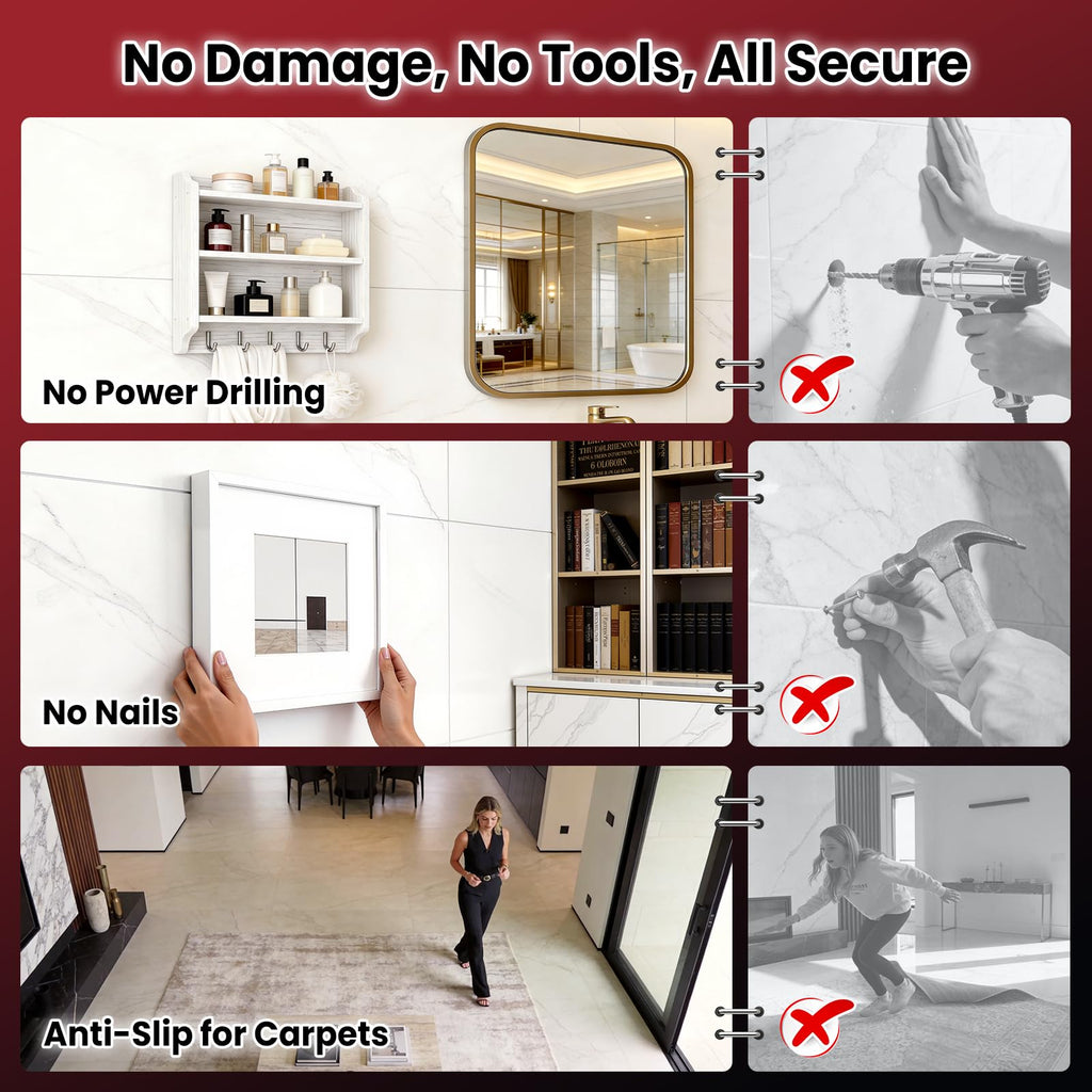 NULTAT 90 Feet Double Sided Tape Heavy Duty, 1.18" x 120" Strong Nano Double Stick Tape, Removable, Washable, ReusableTapes for Wall, Clear Multipurpose Two Sided High Temperature Tape(90 Feet)