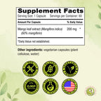 MangoForte™ Mango Leaf Supplements 200 mg 60 Capsules Made in USA (60% Mangiferin) Natural Mangiferin Extract Capsules Immune Support Supplement Made from Premium Mango Leaves