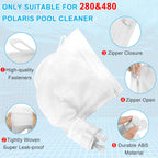 AMI PARTS Pool Cleaner Bags 2 Pack, Leaf Bag with Zipper, Fit for Po.laris 280 480 K13 K16, Universal Replacement Filter Bags