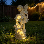 SAMPU Craft Angel Figurines Garden Statue with Solar Powered Light 12.2IN