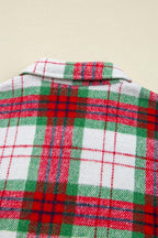 Deer Lady Plaid Flannel Shirts for Women Buffalo Plaid Shirts Oversized Long Sleeve Casual Button Down Blouse Top Christmas Plaid S