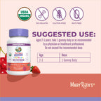 MaryRuth's Organic Toddler Multivitamin Gummies | Ages 4+ | Vitamin A, C, D, E, B6, B12, Biotin, Iodine, Zinc | Immunity | Bone & Teeth Health | Skin & Vision Support | Vegan | Gluten Free | 60 Count